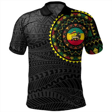 Ethiopia National Day Long Sleeve Button Shirt Ethiopia Lion of Judah African Pattern LT14 main image 1