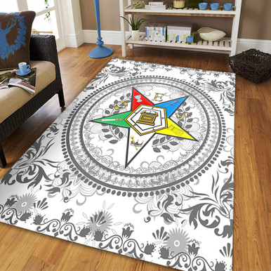 Order of the Eastern Star Area Rug OES Floral Royal Circle