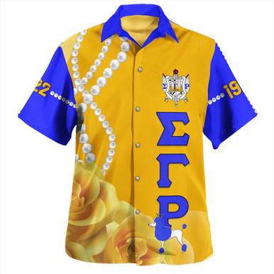 Sigma Gamma Rho Hawaiian Shirt Yellow Tea Rose