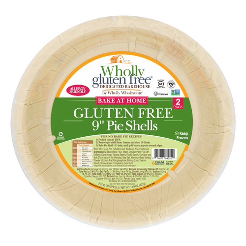 Wholly Wholesome Gluten-Free Pie Shells 9 (2/Pack) (FROZEN)
