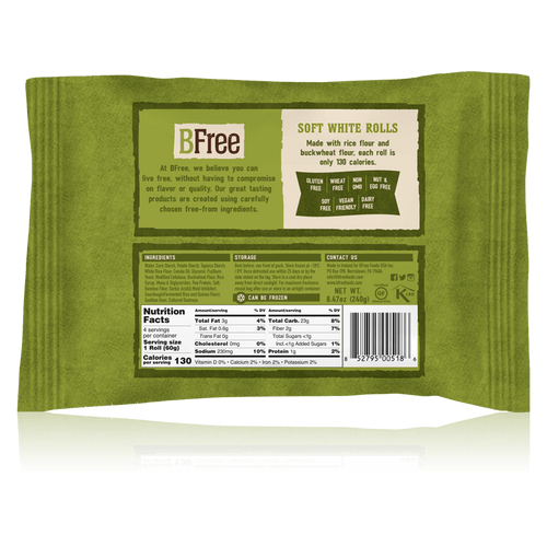 BFree Foods Vegan Soft White Rolls (FROZEN)