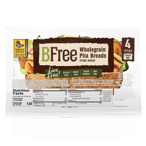 BFree Foods Vegan Wholegrain Pita Bread (FROZEN)