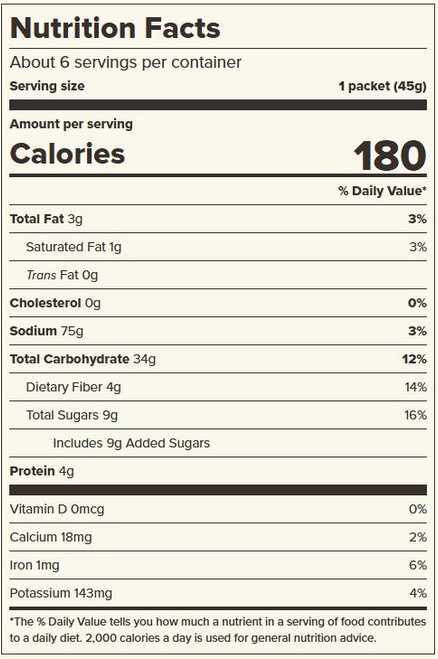 Bob's Red Mill GF Apple Cinnamon Instant Oatmeal Packets