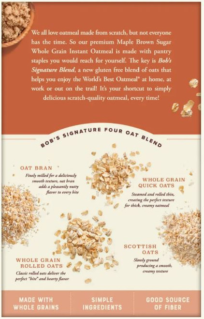 Bob's Red Mill GF Brown Sugar Maple Instant Oatmeal Packets