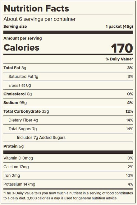 Bob's Red Mill GF Brown Sugar Maple Instant Oatmeal Packets