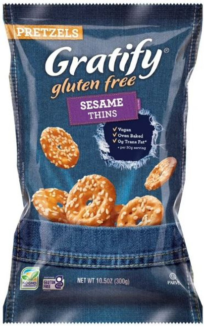 Gratify GF Pretzel Sesame Thins