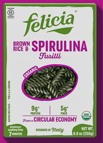 Felicia Organic GF Brown Rice & Spirulina Fusilli Pasta