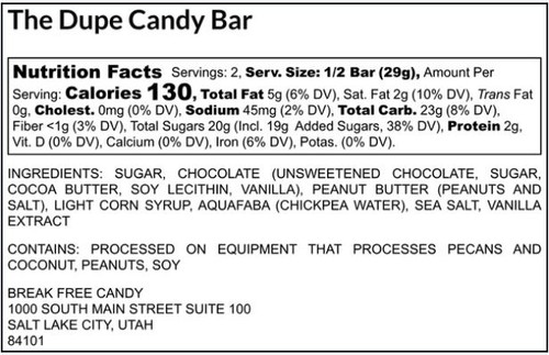 Break Free Candy GF The Dupe Candy Bar