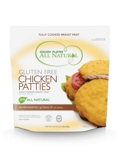 Golden Platter Foods Gluten-Free Chicken Breast Patties (FROZEN)