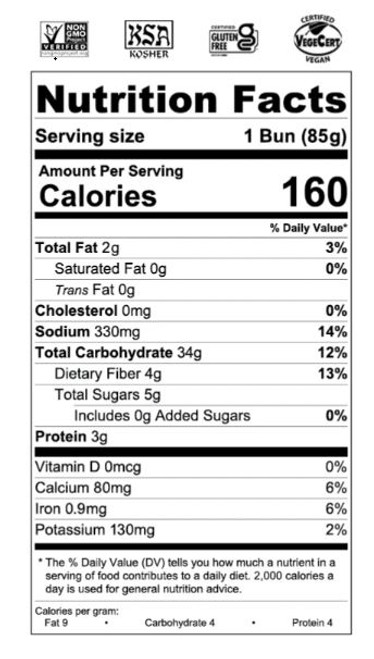 O'Doughs Thins Vegan Original Sandwich Buns
