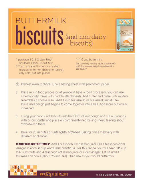 1-2-3 Gluten Free Southern Glory Biscuit Mix