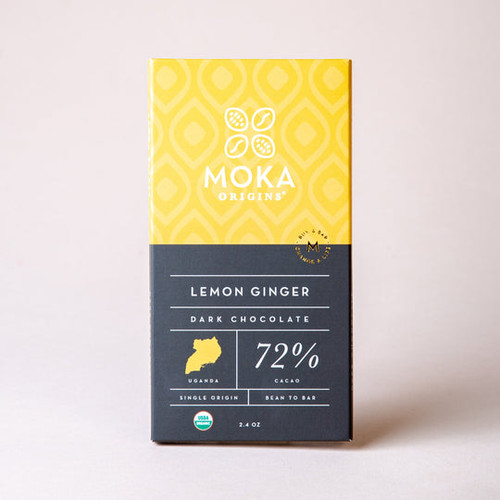 Moka Origins Lemon Ginger 72% Dark Chocolate