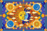 Fire Sun Moon 3D Tapestry