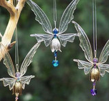 Fairy Suncatcher Goldtone Aquamarine