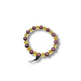 Purpleheart Wood & Citrine Beaded Bracelet