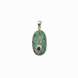 Ruby in Fuchsite Pendant .925 Silver 1.75" (OC1)