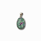 Ruby in Fuchsite Pendant .925 Silver 1.5" (OC)