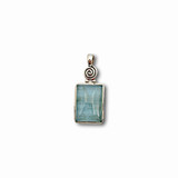 Aquamarine Pendant .925 Silver 1.75" (BC)