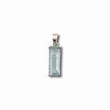 Aquamarine Pendant .925 Silver 1.25" (B1)