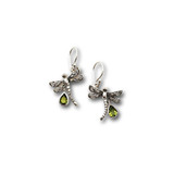 Dragonfly w/ Peridot Earrings .925 Silver