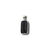 Black Tourmaline Pendant .925 Silver 1.5" (NB)