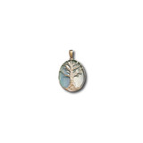 Sterling Silver Tree of Life Pendant with Blue Mother of Pearl