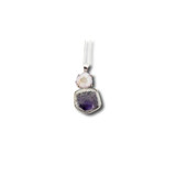 Sterling Silver Amethyst Stalactite & Super 7 Necklace