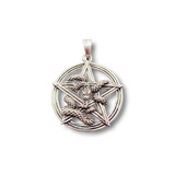 Snake Wrapped Pentacle Pendant .925 Silver