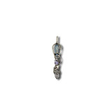 Aqua Aura, Amethyst and Quartz Pendant .925 Silver