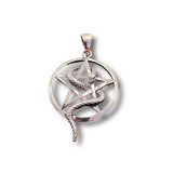 Snake Wrapped Pentacle Pendant .925 Silver (S2)