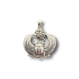 Scarab w/Eye of Horus Pendant .925 Silver