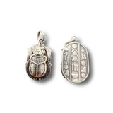 Scarab w/Hieroglyphs Pendant .925 Silver