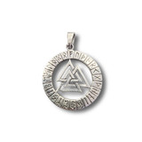 Valknut Pendant w/Runes .925 Silver