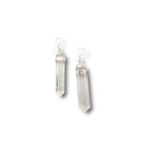 Crystal Quartz Point Dangle Earrings .925 Silver