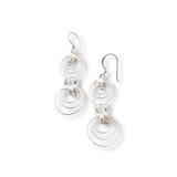 Multi Layer Round Hoop Dangle Earrings .925 Silver (S2)