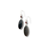 Bloodstone w/Garnet Earrings .925 Silver