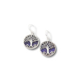 Tree of Life Earrings w/Purple Paua Shell