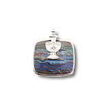 Rainbow Calsilica Pendant .925 Silver (S1)