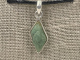 Green Heulandite Pendant .925 Silver