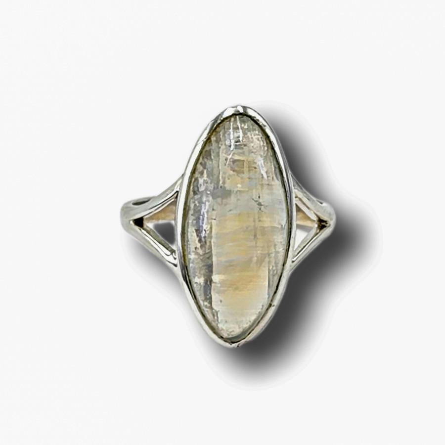 Rainbow Moonstone Ring .925 Silver (MCL)