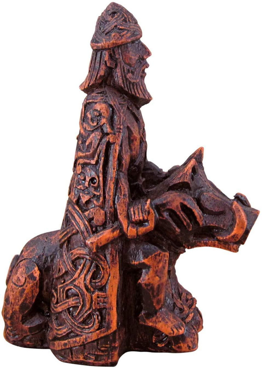 Freyr God of Harvest Figurine - Wood Finish