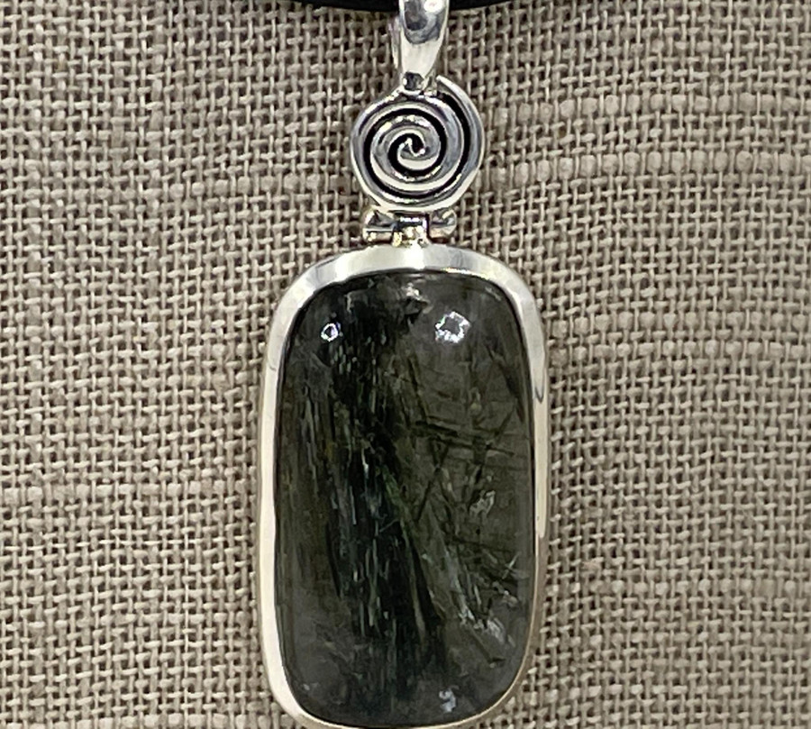 Actinolite Quartz Pendant .925 Silver (BC)