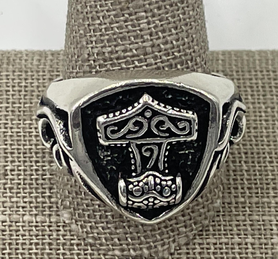 Lg Thor Shield Ring .925 Silver