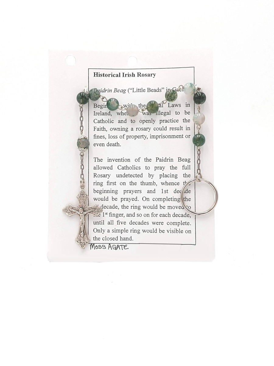 Moss Agate Historical Irish Rosary