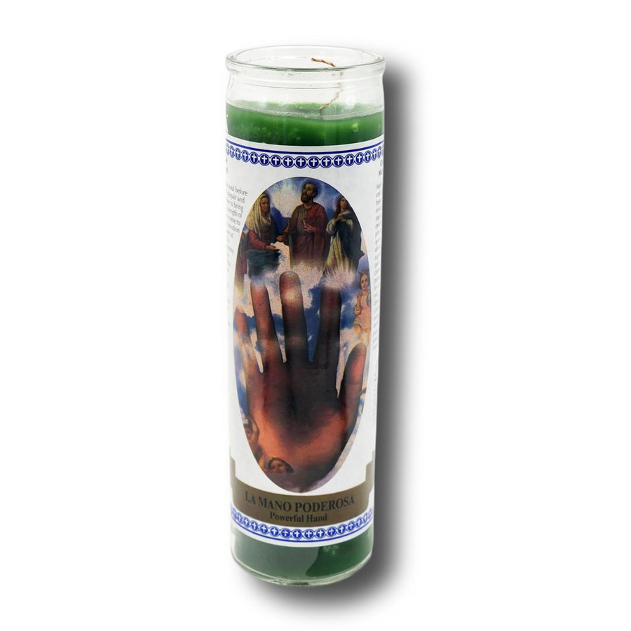 Helping Hand Green 7 Day Vigil Candles 8", 470 ml