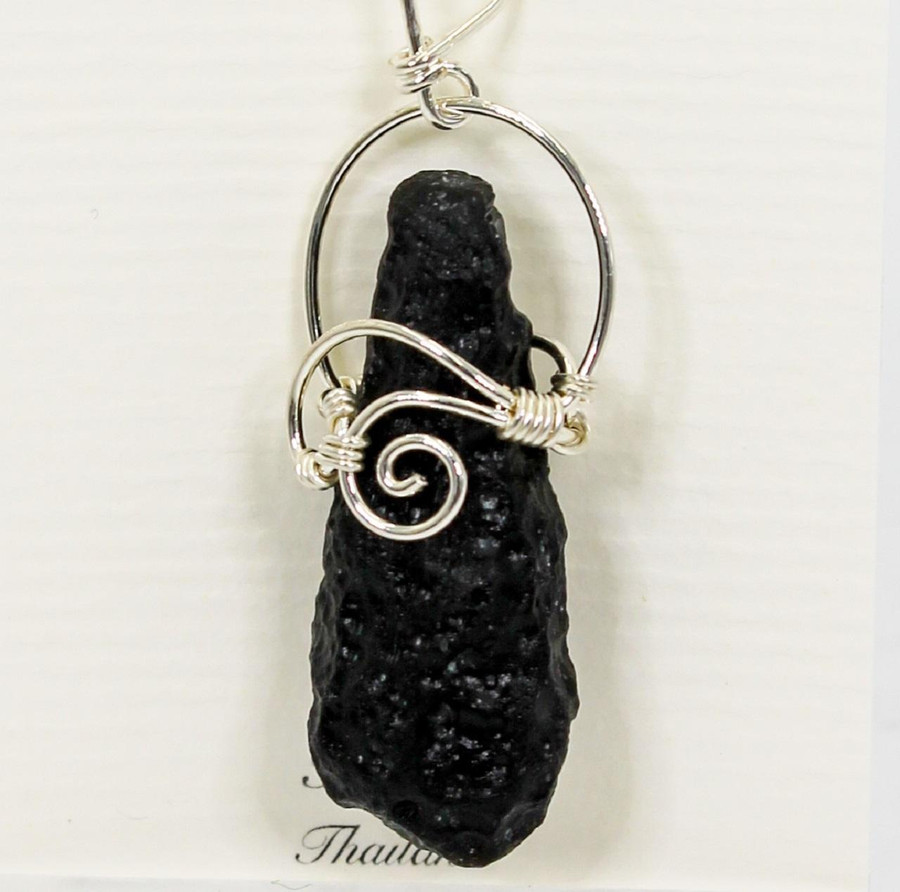 Thailand Tektite Pendant .925 Silver