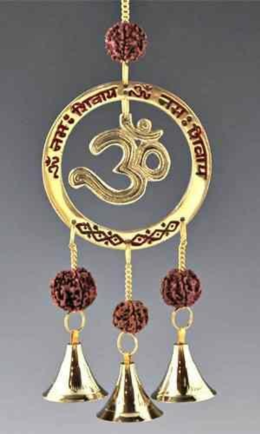 Om Brass Bell Chime with Rudraksha