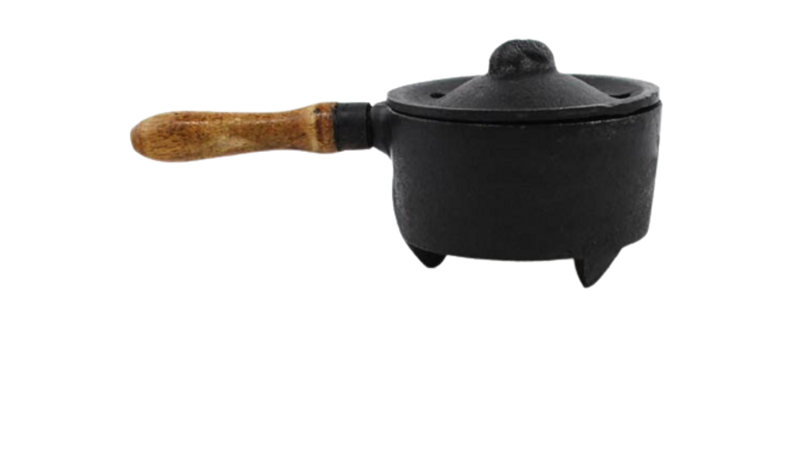 Cast Iron Burner with Wooden Handle