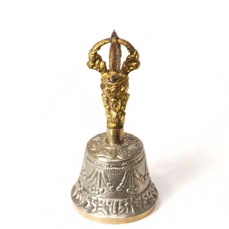 Brass Tibetan Bell Nepal, 4"