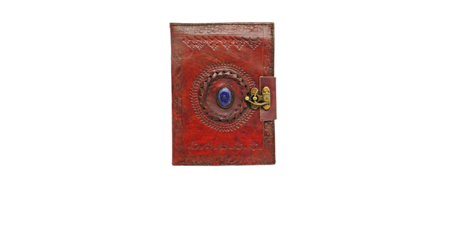 Leather Embossed Stone Eye Journal with Lock 5 x 7"